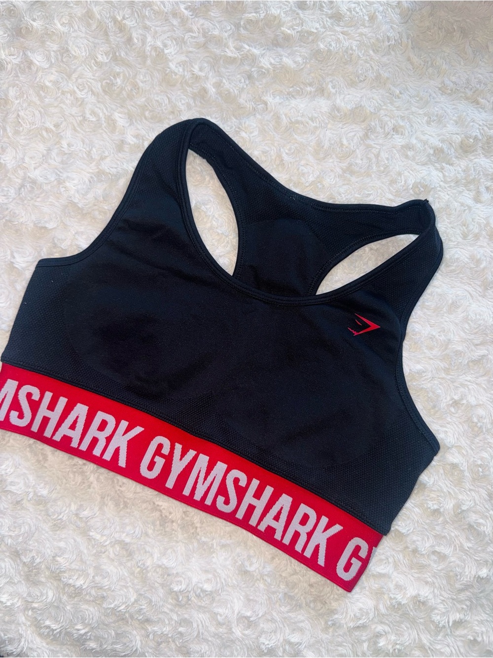 Gymshark Black & Red Racerback Sports Bra - Size L